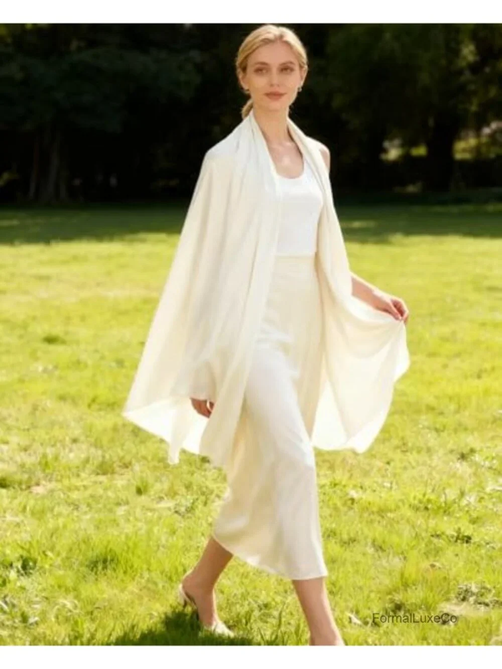 Silky Satin Scarf Shawl Wrap for Wedding Evening Dress, 28x79 in